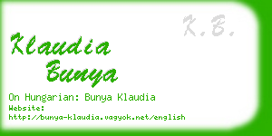 klaudia bunya business card
